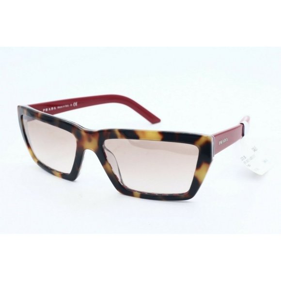 New Authentic Prada SPR 04V 514-4O0 Cat Eye Tortoise Sunglasses Gray Lenses (A) - Picture 1 of 6